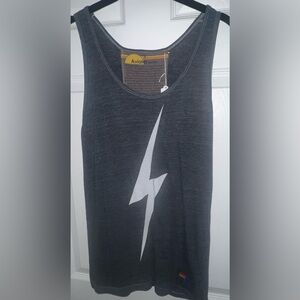New Aviator Nation Charcoal Lightning Bolt Tank Top size Small